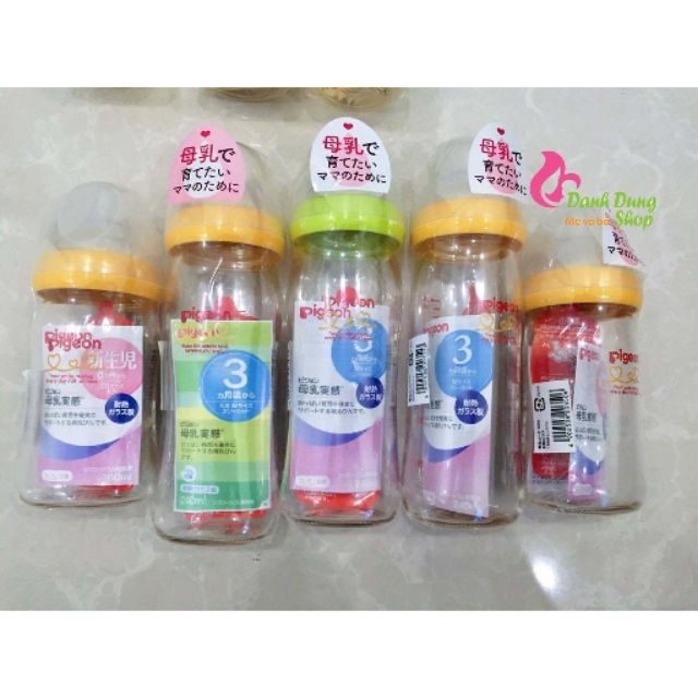 bình sữa Pigeon nội địa Nhật loại 160ml và 240 ml cổ rộng