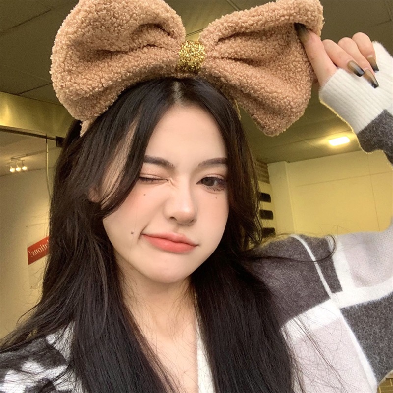 Băng Đô Nơ Cài Tóc Bằng Lông Nhung Dành Cho Nữ