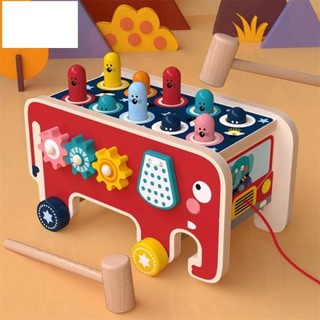 Đồ chơi gỗ - đập chuột kèm đàn, kèm bánh răng xoay bằng gỗ cho bé phát triển trí tuệ