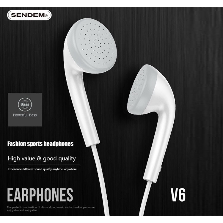 Tai Nghe chân 3.5 SENDEM V12, V7 thích hợp cho các dòng ip,ss,opp,hw.... tai nghe to,rõ,ấm.
