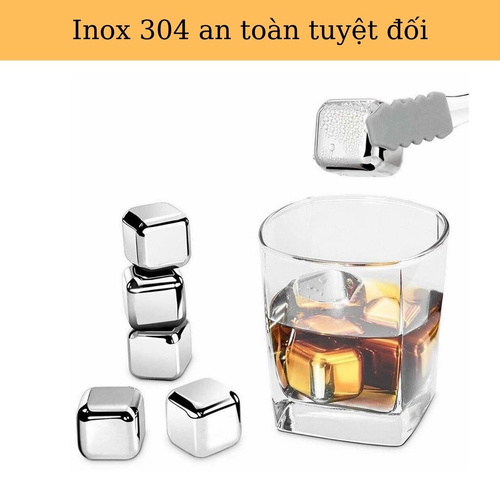 Đá Lạnh Vĩnh Cửa Không Tan Cooling cubes chất liệu inox 304 an toàn cho sức khỏe