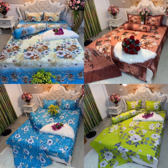 Set chăn ga trần bông poly