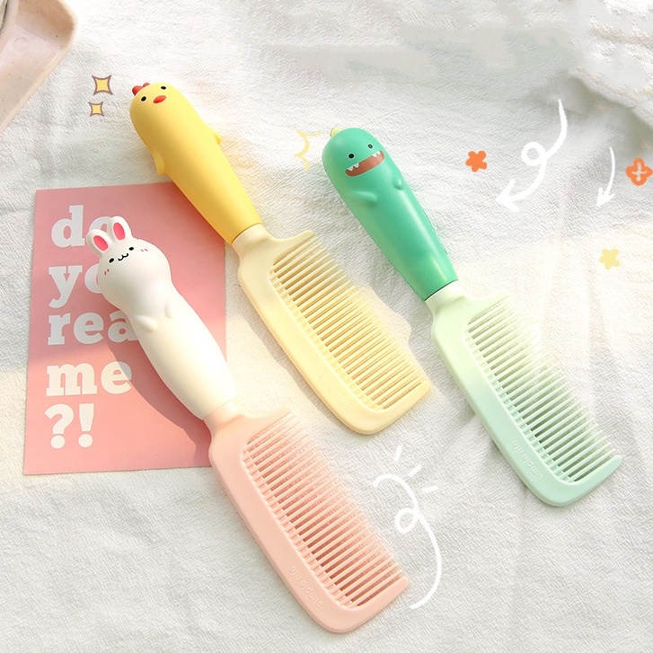 Lược Nhựa Cầm Tay Họa Tiết Hoạt Hình Tạo Kiểu Tóc Mượt Cho Nữ