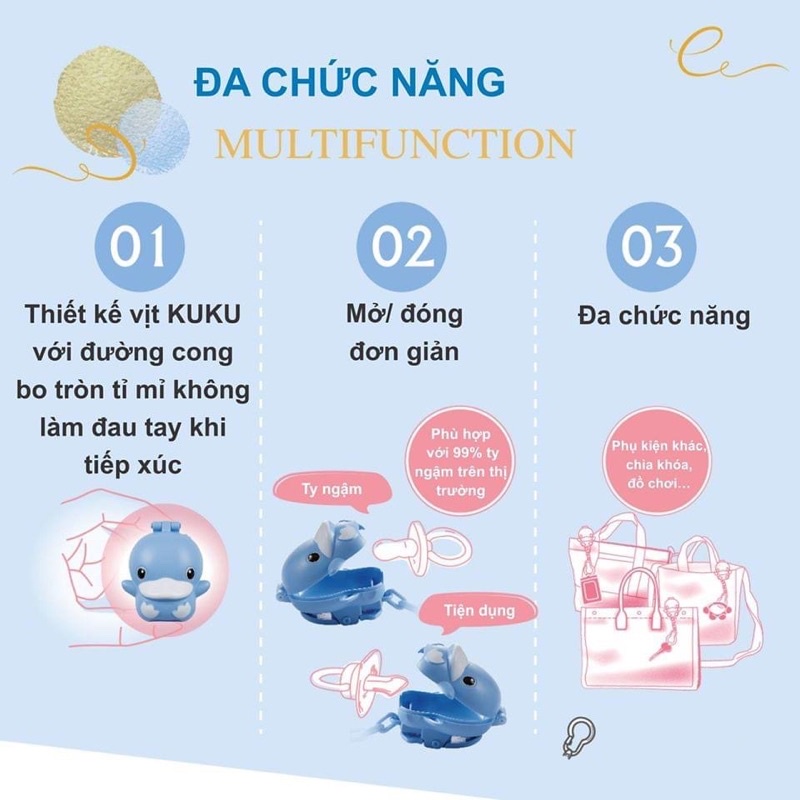 Dây giữ ty ngậm + hộp đựng ty KuKu