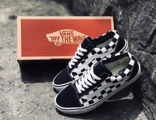 SALE Giày HOT Giầy vans caro trắng đen 1:1 ( full box + free ship ) 2020 * * ⁵ .