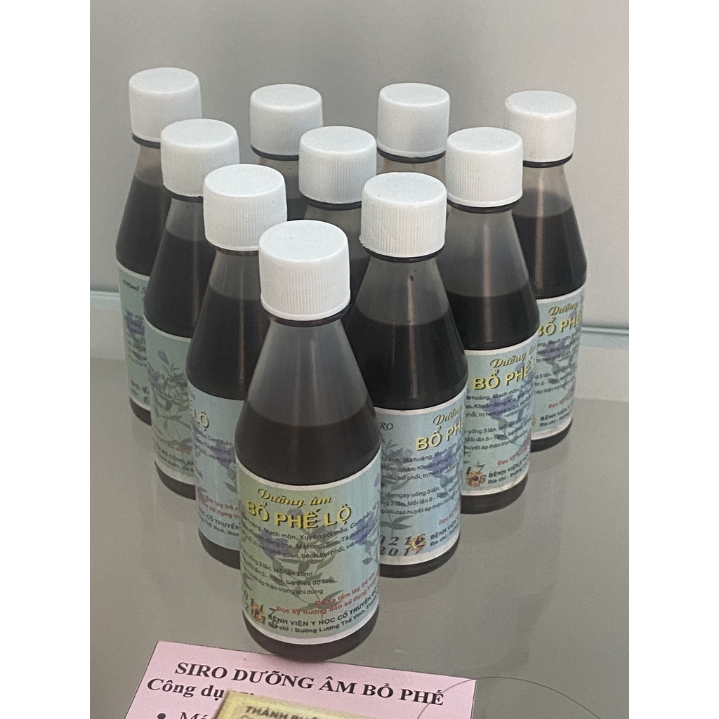 Siro dưỡng âm bổ phế lộ - cho viêm họng, viêm phế quản, sản phẩm của viện YHCT Bộ Công An