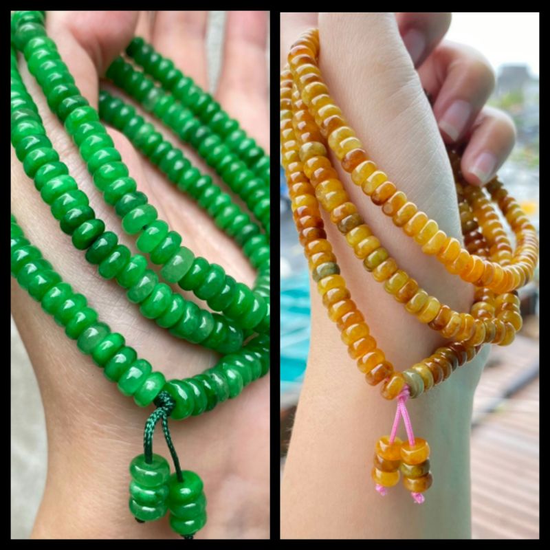 Chuỗi Đeo Tay Ngọc Màu Vàng, Màu Xanh Bánh Xe