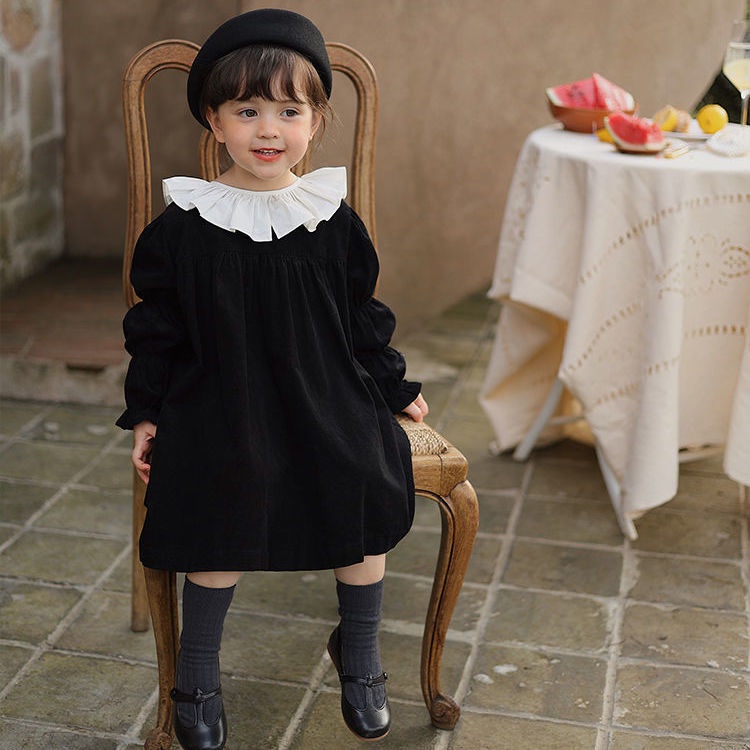 Đầm Công Chúa Cổ Búp Bê Phong Cách Phương Tây Thời Trang Mùa Thu Mới Cho Bé Gái