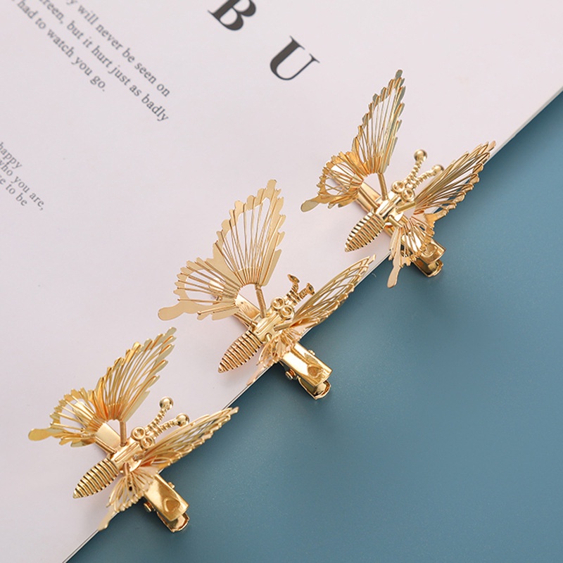 Kẹp Tóc Tua Rua Hình Bướm Bằng Kim Loại Ngọt Ngào