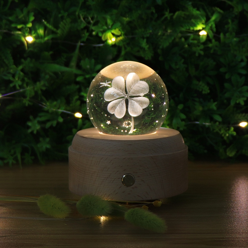 💕Giao Hàng Nhanh Chóng📣Hộp Nhạc Hình Quả Cầu Pha Lê 3d Phát Sáng Ban Đêm Cổng USB
