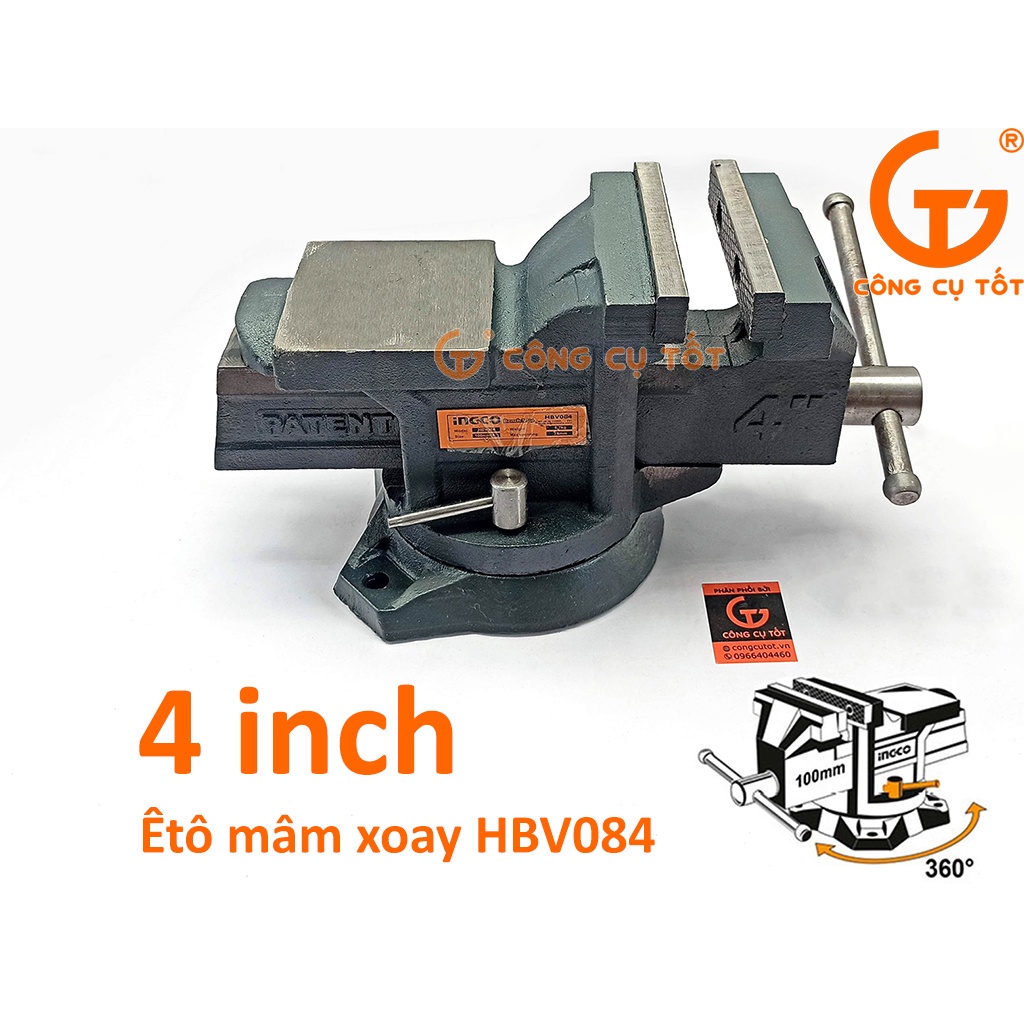 Ê tô mâm xoay 4inch 6.7kg INGCO HBV084