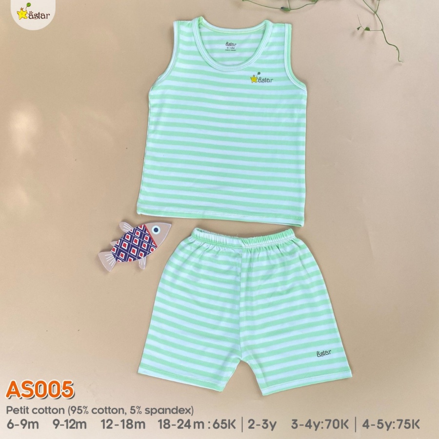 Bộ ba lỗ Astar PETIT COTTON cho bé 5-12kg