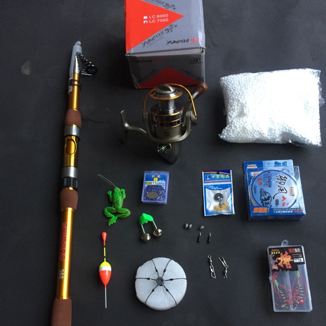 combo cần lục 2,7m -3m và máy 5000 cùng phụ kiện đi kèm