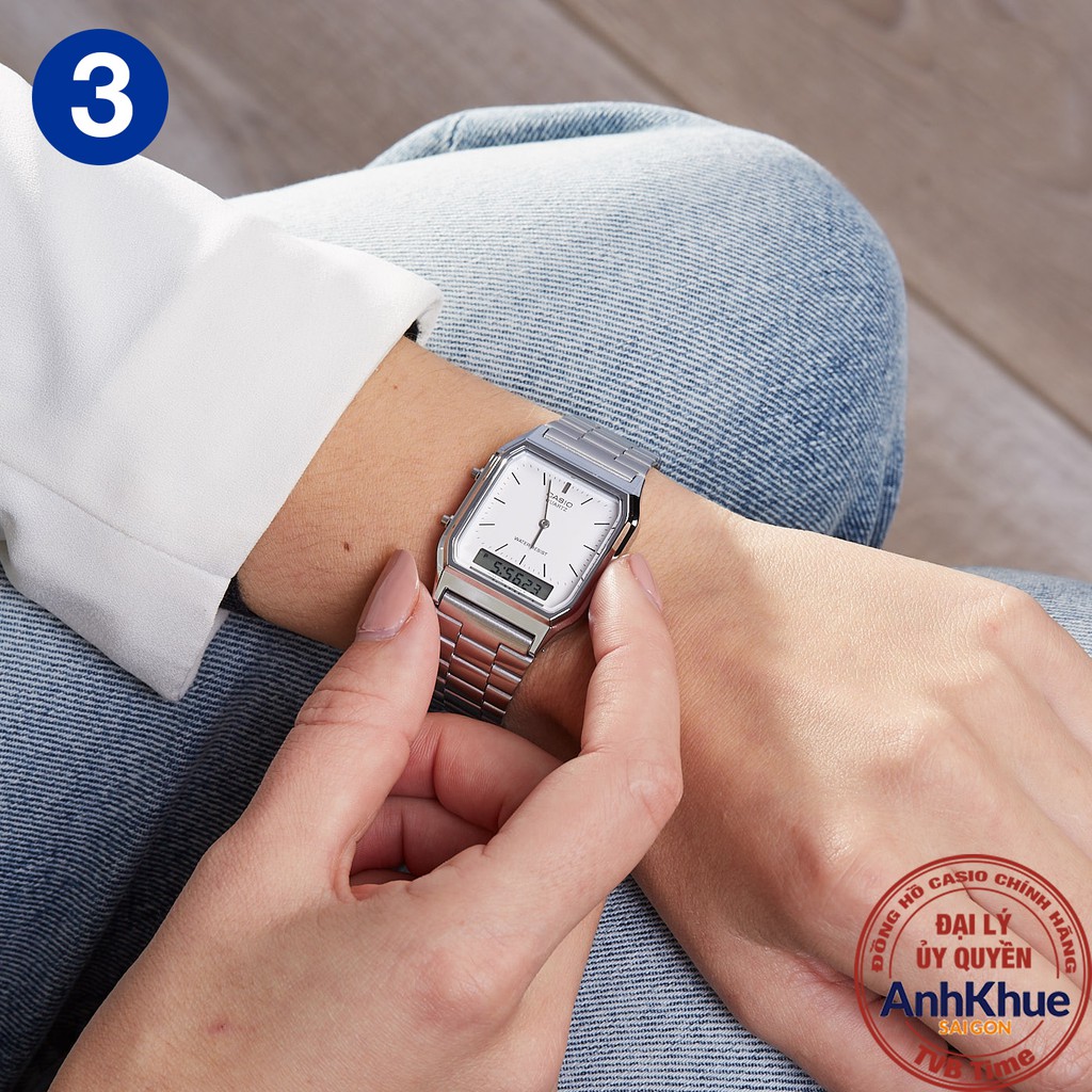 Đồng hồ unisex dây kim loại Casio Standard chính hãng Anh Khuê AQ-230 Series | BigBuy360 - bigbuy360.vn