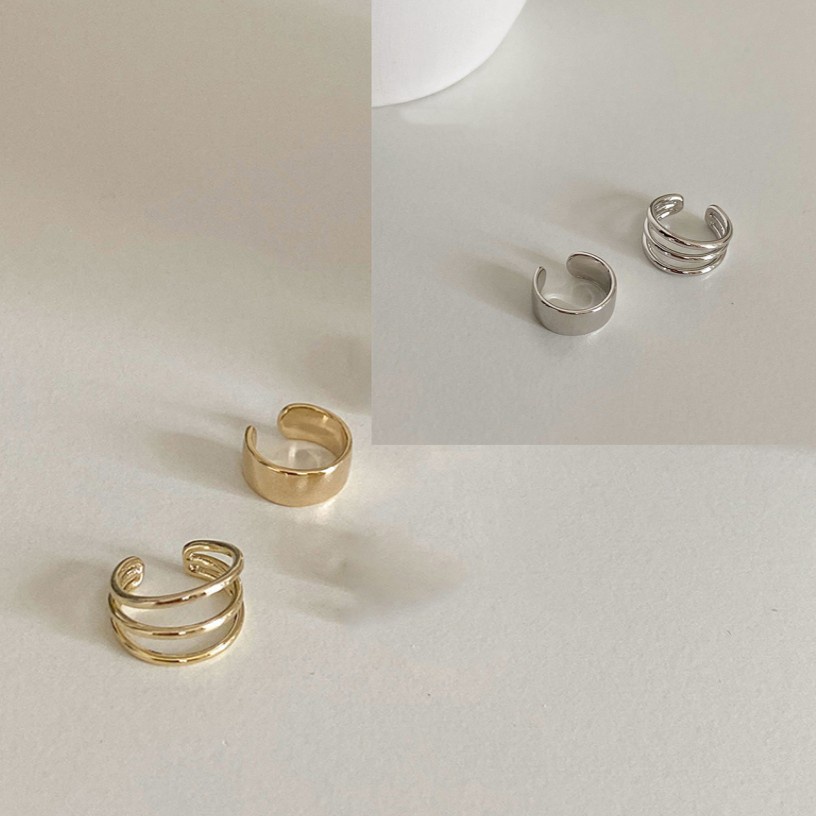 Set 2 khuyên kẹp tai thiết kế đơn giản thời trang cá tính cho nữ