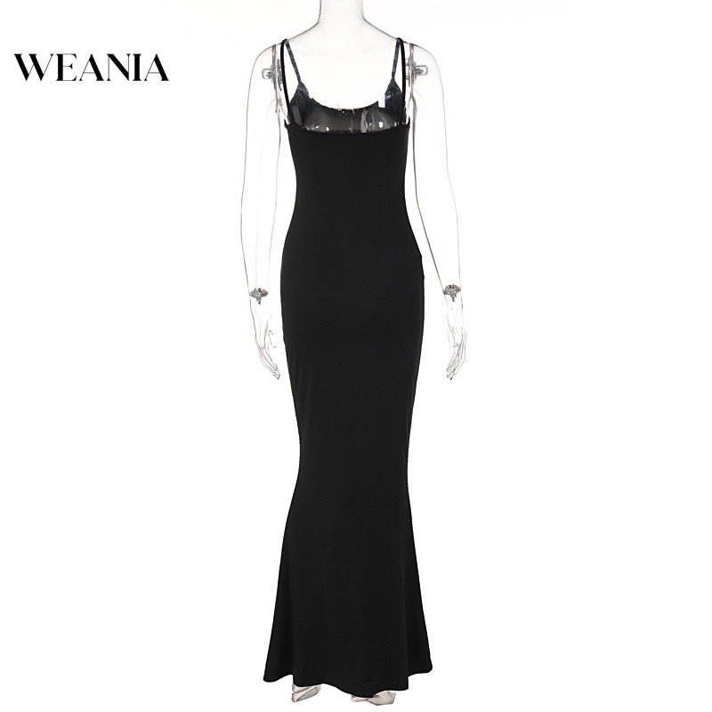 Đầm Dài Hai Dây Màu Trơn Gợi Cảm D0319