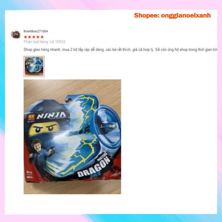 Đồ Chơi Lego Ninjago - Lắp Ráp xếp hình con quay Bela Ninja Cao Thủ Lốc Xoáy Rồng Bay