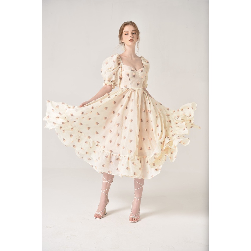 TIFFANY STUDIOS - Đầm Babydoll Beige Dáng Xòe - DOLL DRESS BEIGE