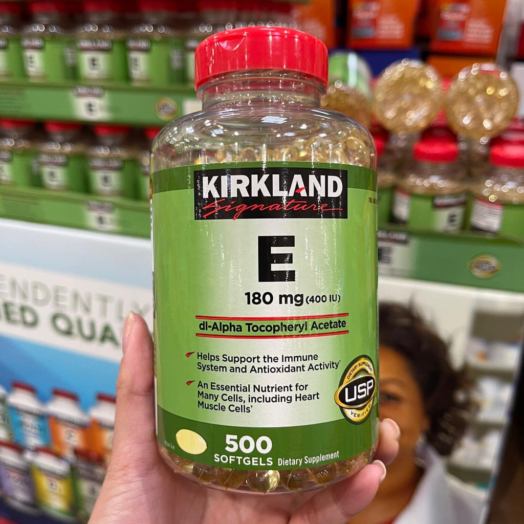 Viên Uống Vitamin E 400 IU 180MG Kirkland Signature 500 Viên - VITAMIN E MỸ
