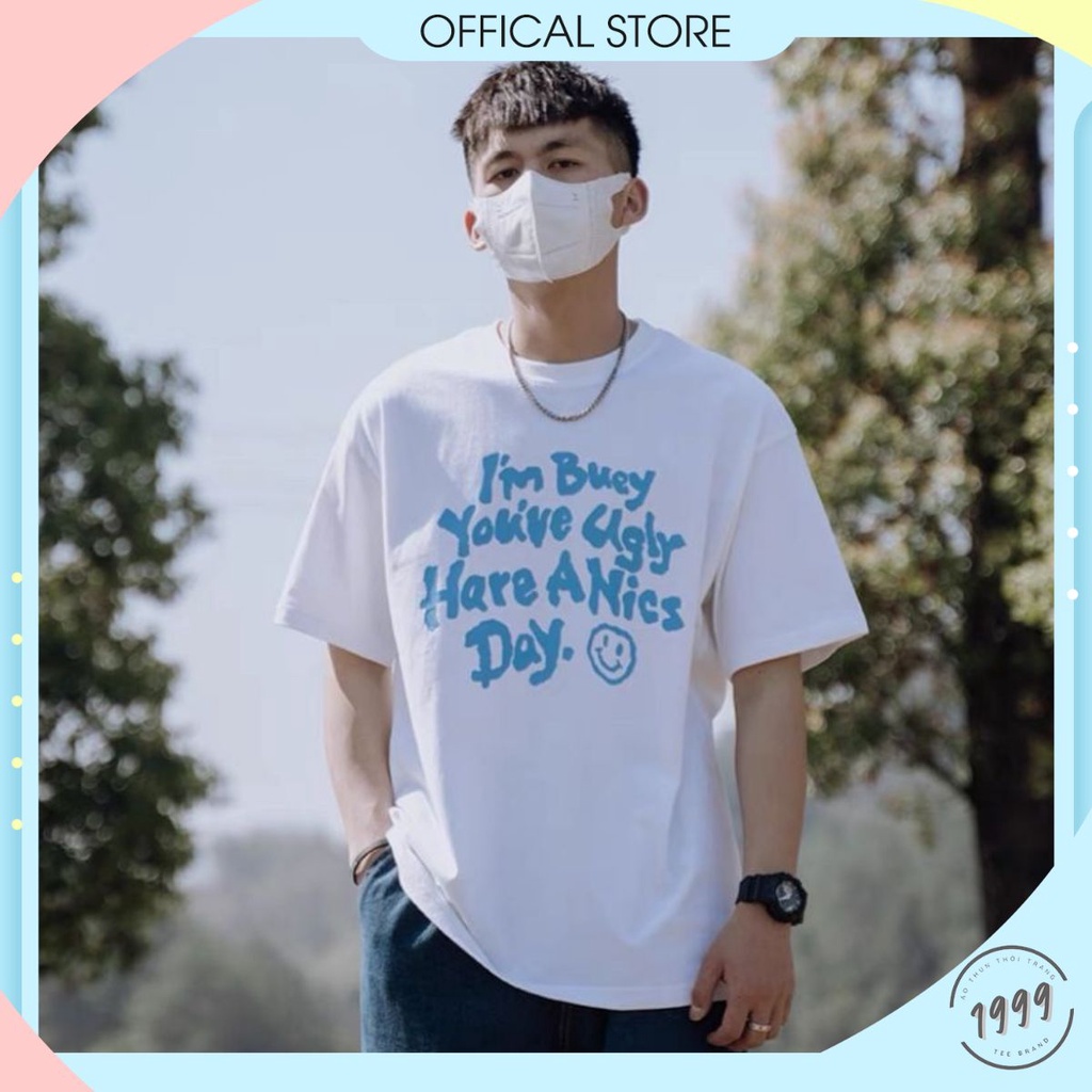 Áo Thun Tay Lỡ I'm Busy - Cotton Form Rộng Freesize Unisex Nam Nữ | Đầy Đủ Hình Ảnh | 1999 Brand