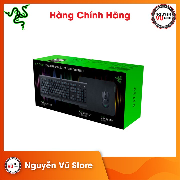 Bộ Bàn Phím Gaming Razer Level Up Bundle (Cynosa Lite + Viper Mini + Gigantus V2 Medium) (RZ85-02741200-B3M1) - Hàng Chí