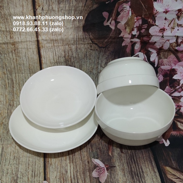 Bộ bàn ăn sứ trắng cao cấp  - bộ bàn ăn sứ trắng