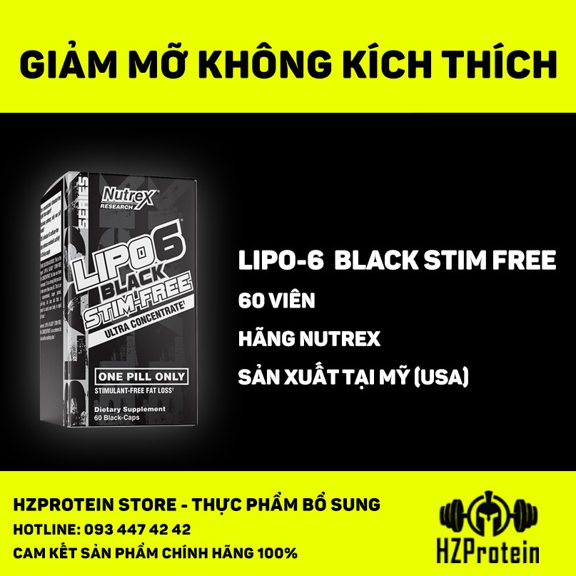 NUTREX LIPO6 BLACK STIM FREE ĐỐT MỠ MẠNH MẼ, AN TOÀN SỨC KHỎE (60 VIÊN)