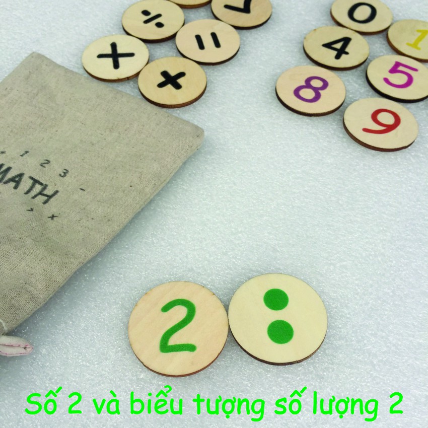 Đồ chơi học toán cho bé 3-5 tuổi bằng gỗ