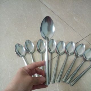  Sét 10 thìa inox cán dài 18cm