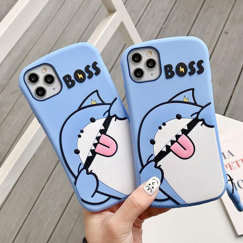 Ốp lưng Iphone thú leo Cá mập boss kèm móc đeo 6/6plus/6s/6s plus/6/7/7plus/8/8plus/x/xs/xs max/11/11 promax