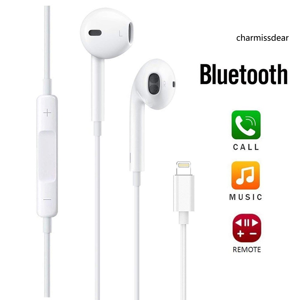 Tai Nghe Bluetooth Có Dây 8pin Kèm Mic Cho Iphone 7 / 8 / X