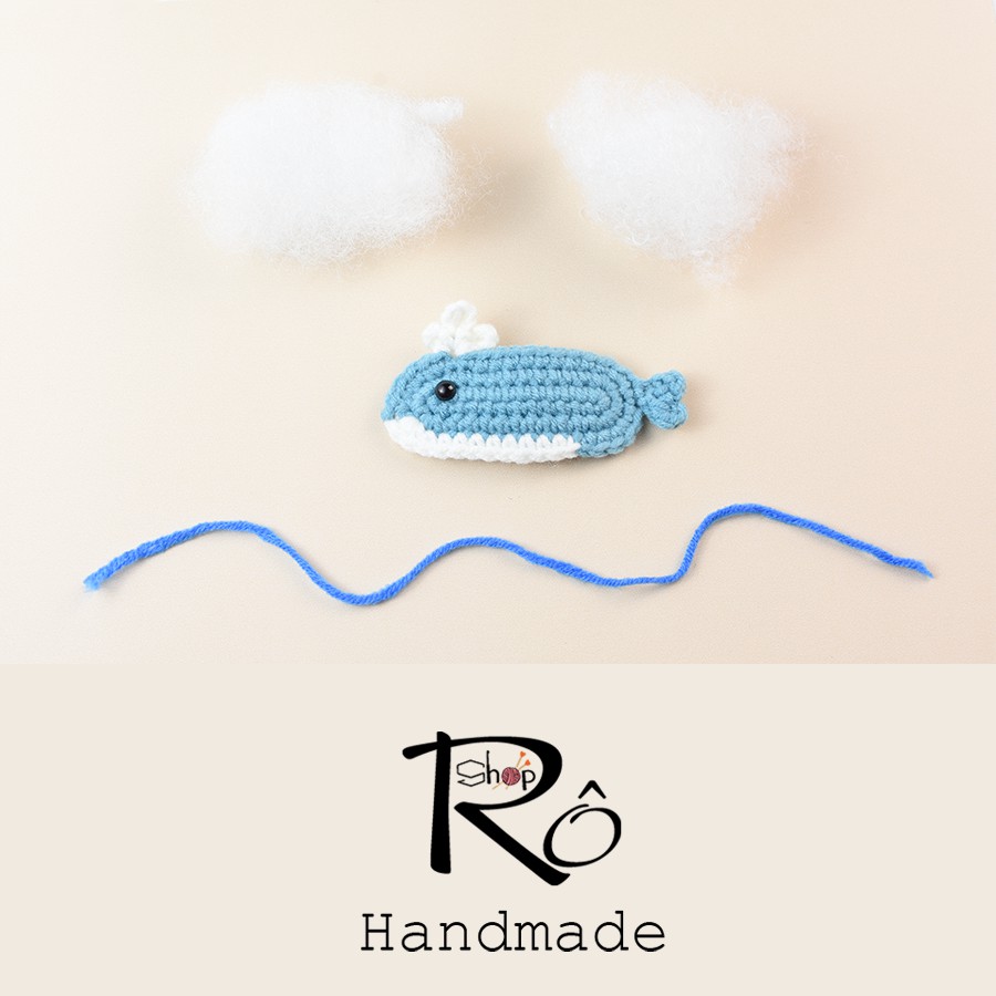 Kẹp tóc cute hình con vật, kẹp tóc bằng len hình cá heo bơi lượn 6.5cm [Ảnh thật+Hàng sẵn]