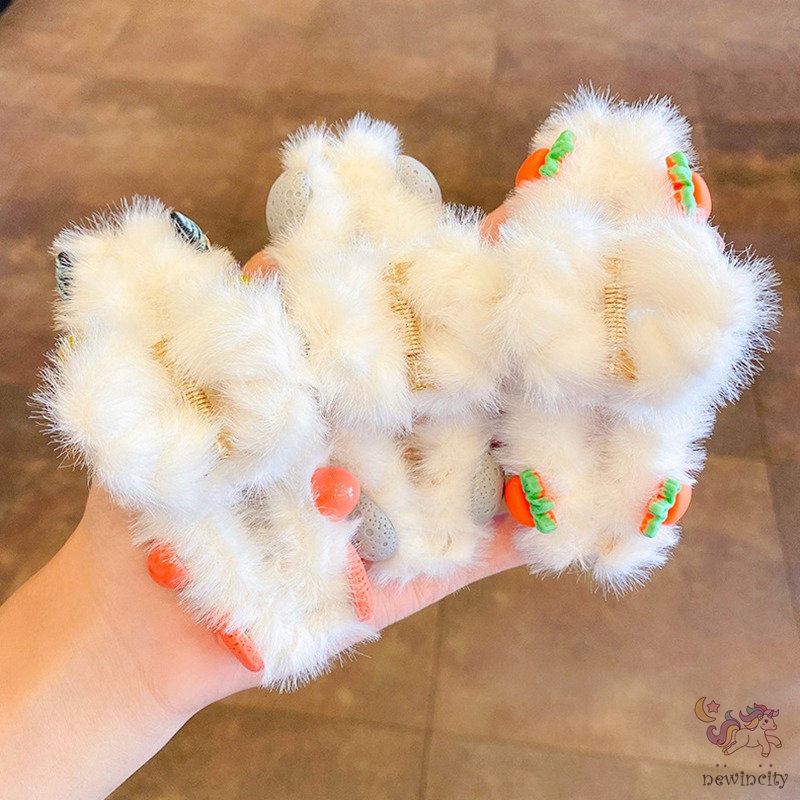 Kẹp tóc phối lông nhung phong cách Hàn Quốc dễ thương xinh xắn dành cho bạn nữ