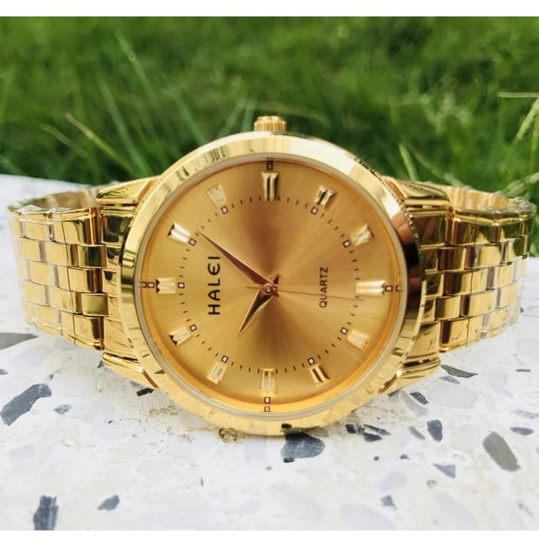 Đồng Hồ Nam Nữ HALEI H1 Khung Thép Mạ Vàng Cao Cấp Lịch Lãm Sang Trọng [SALE GIÁ SỐC] | BigBuy360 - bigbuy360.vn