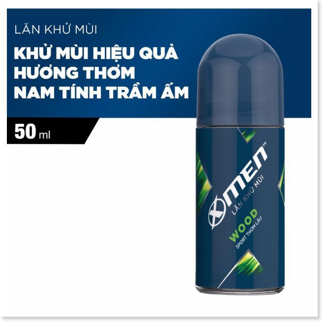 Lăn khử mùi Xmen Wood sport chai lớn 50ml