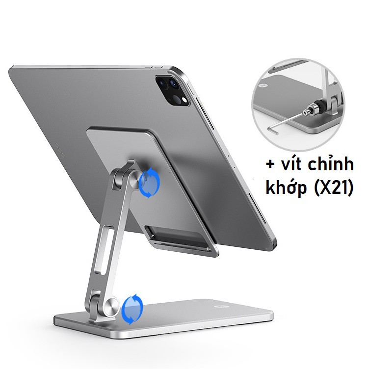 Giá đỡ iPad và máy tính bảng, điện thoại X21 X30 nhôm nguyên khối gấp gọn