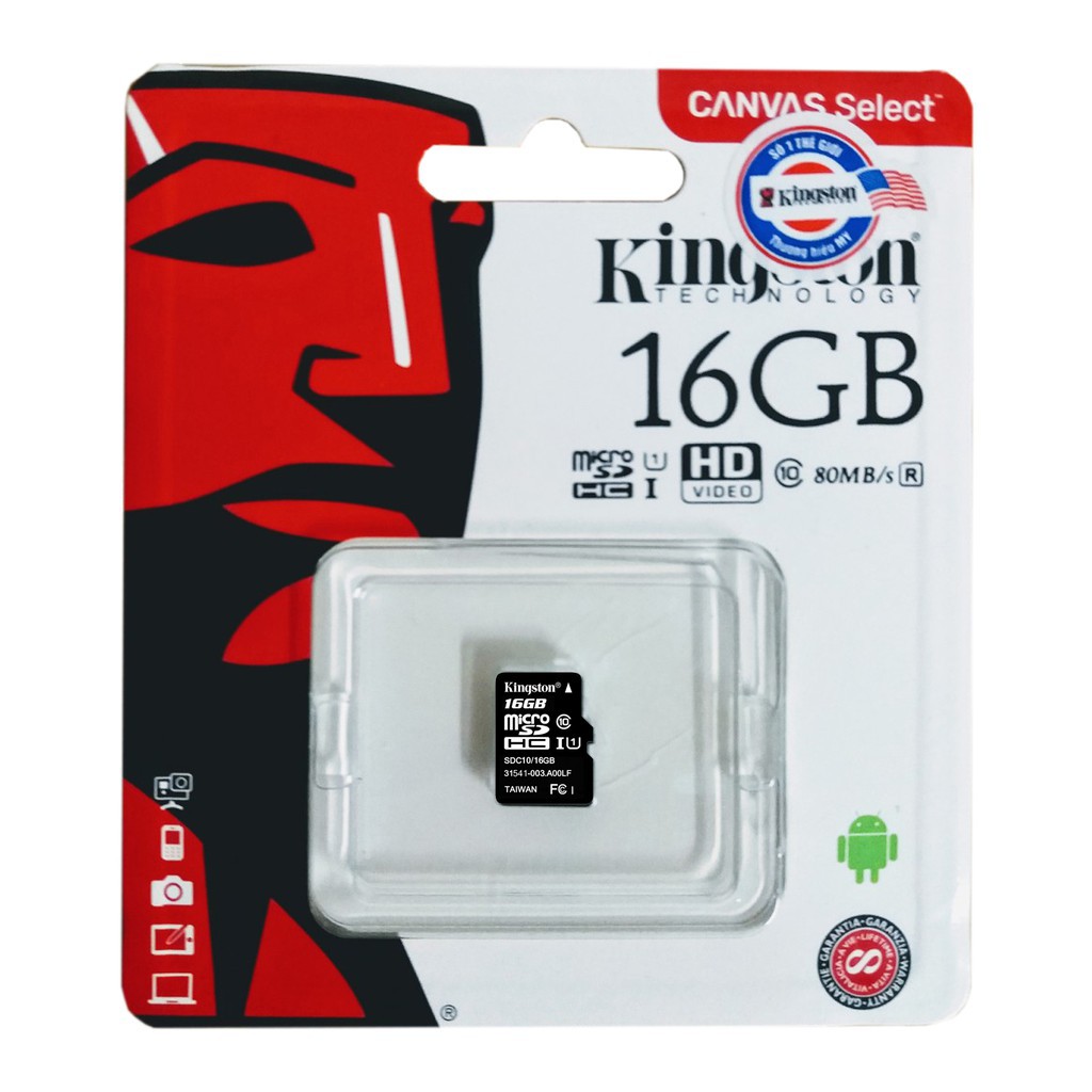 Thẻ nhớ micro SD 16GB Kingston