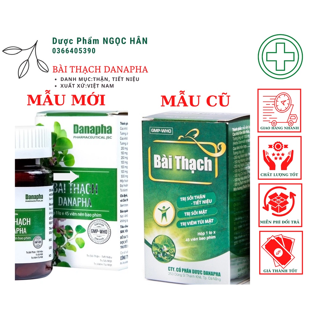 Bài Thạch Danapha| Hỗ Trợ Ngừa Sỏi Thận| Hộp 45 Viên