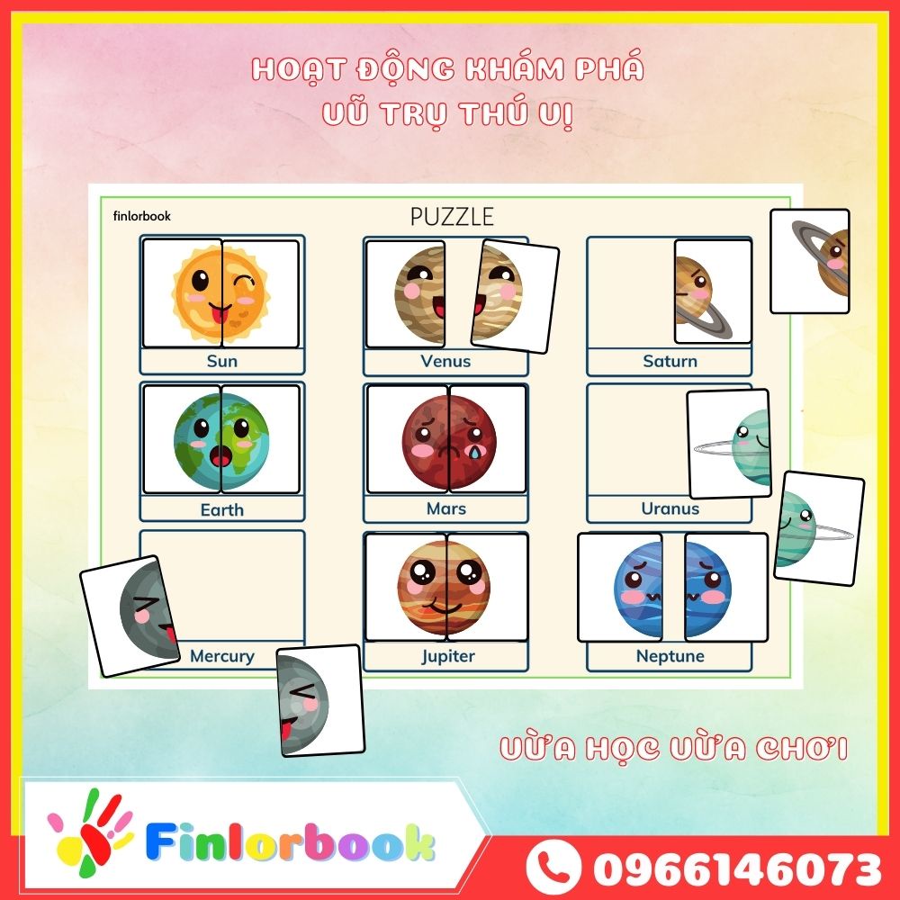 Học liệu bóc dán vũ trụ hành tinh xung quanh chúng ta