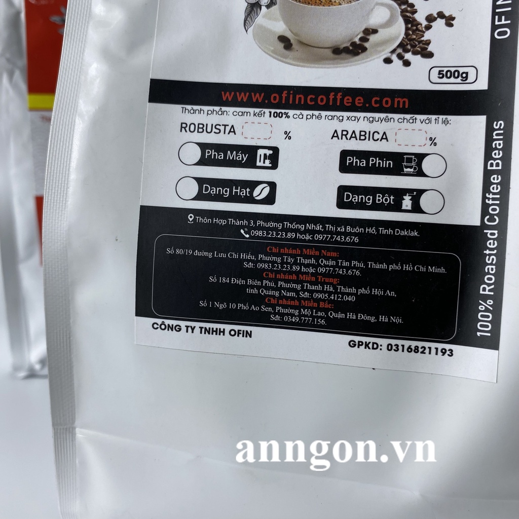 Cà Phê Ofin Rang Xay Nguyên Chất  500g, Cafe Dùng Pha Phin – anngon.vn