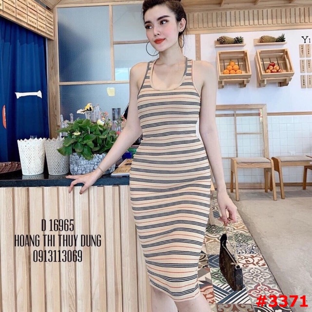 Đầm body thun cotton co giãn 4 chiều