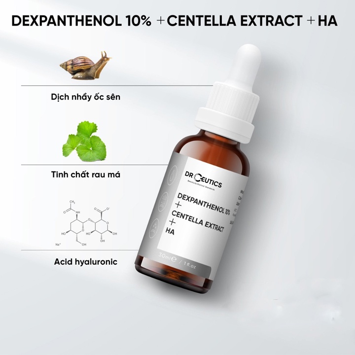 Drceutics B5 Dexpanthenol 10% + Centella Extract + HA, Serum B5 Dr Ceutics Cấp Ẩm Chống Lão Hoá Phục Hồi Da