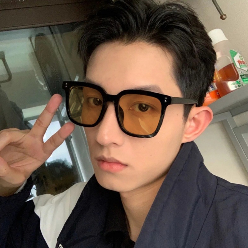 Kính Mát Chống Tia UV400 Tròng Vuông Màu Đen / Nâu Thời Trang Cho Nam Và Nữ