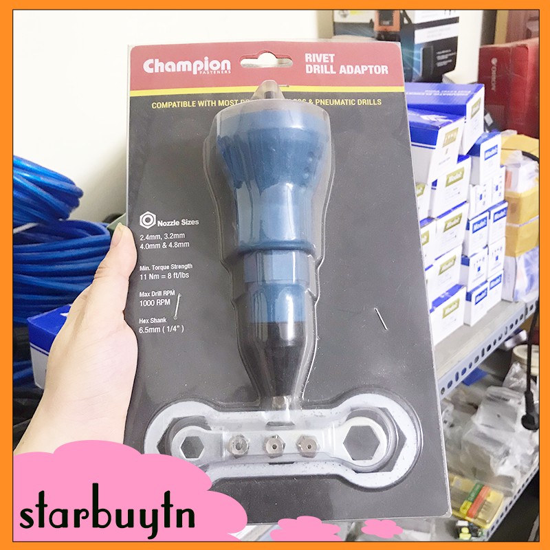 Đầu rút đinh tán lắp cho máy khoan