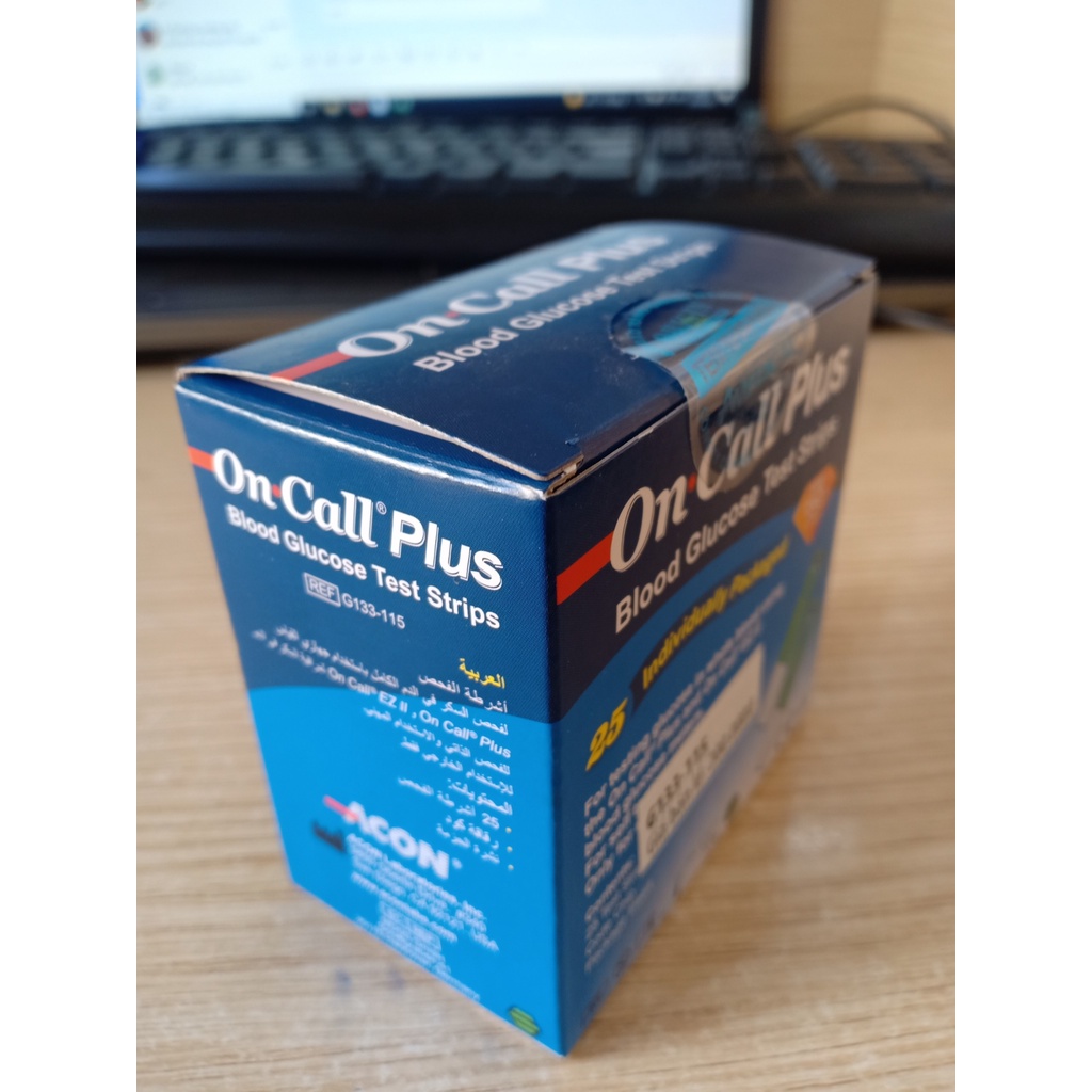 Que thử đường huyết ACON On Call Plus và  oncall EZ II hộp 25 que rời  chính hãng USA[Hibaby Plus]