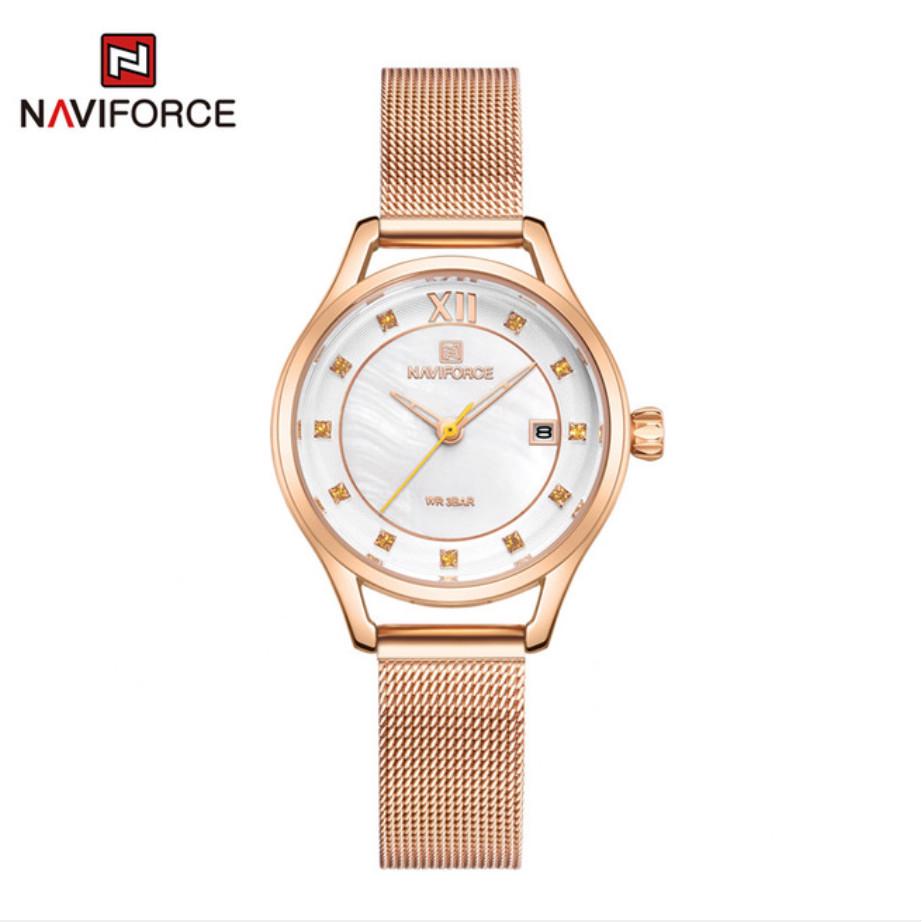 Đồng Hồ Thạch Anh NAVIFORCE NF5010 Thời Trang Lưới Đơn Giản Dành Cho Nữ