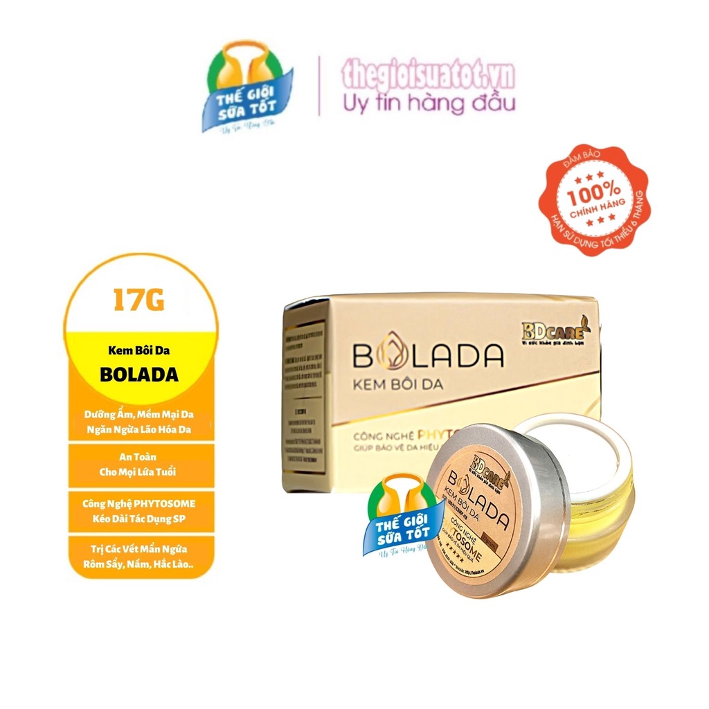 Kem Bolada 17G - BDcare - Kem Bôi Da Hết Ngứa, Mẩn Đỏ, Rôm Sẩy, Nấm Chân, Viêm Da Cơ Địa Viêm Lỗ Chân Lông thegioisuatot