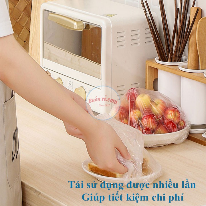 Bộ 100 túi bọc thực phẩm an toàn, nilong co giãn, bọc thực phẩm tiết kiệm tái sử dụng nhiều lần