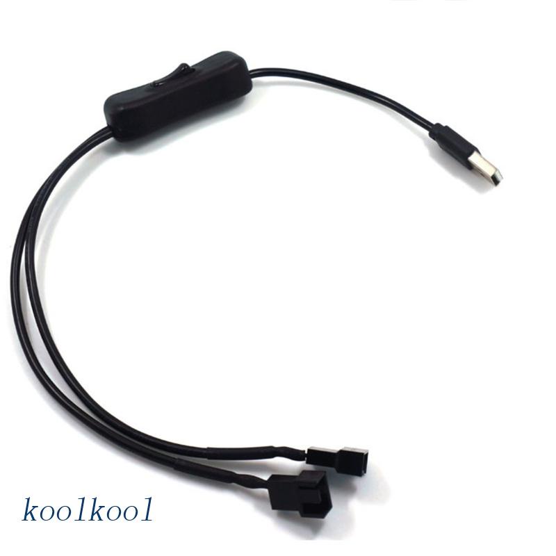 Dây Cáp Kết Nối Quạt Tản Nhiệt CPU 40cm / 15.75in Chuyển Đổi Cổng USB Sang 3 Chấu PWM 5V