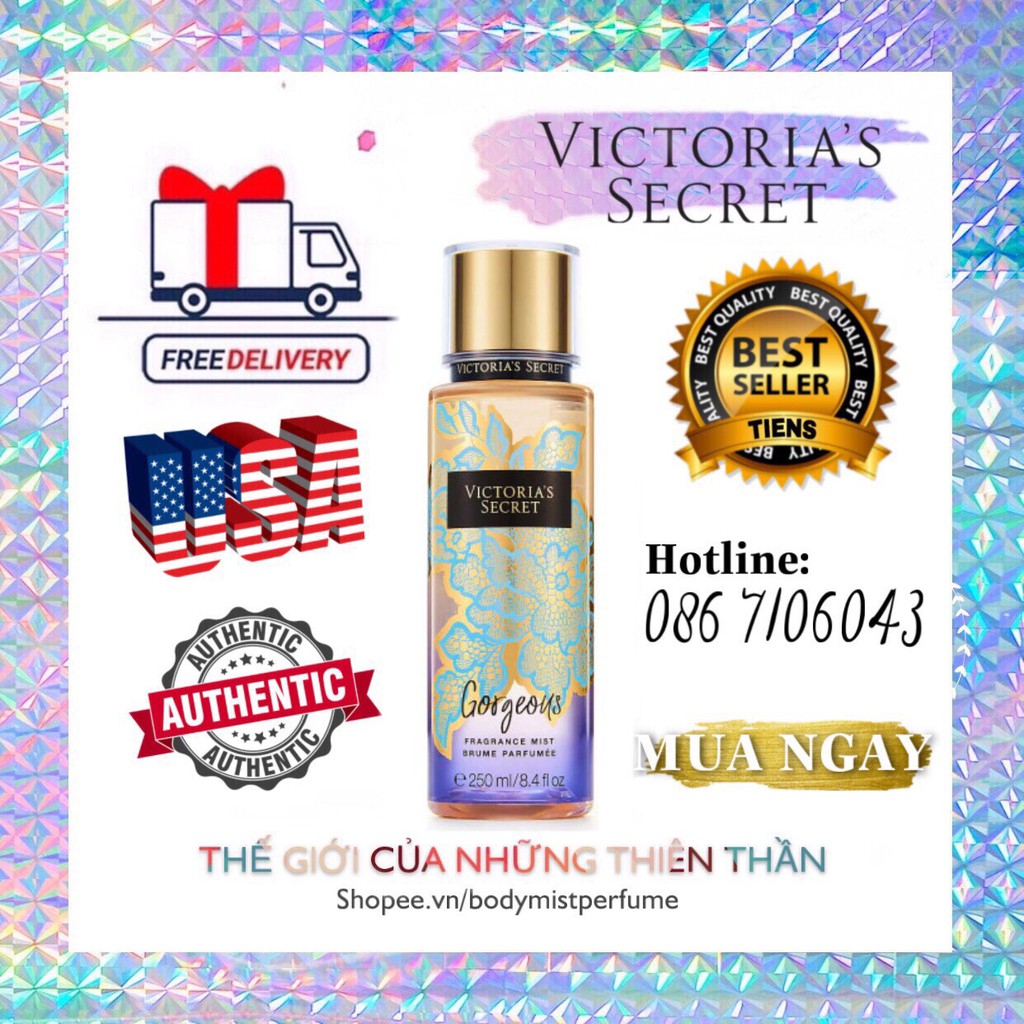 B𝗢𝗗𝗬𝗠𝗜𝗦𝗧𝗣𝗘𝗥𝗙𝗨𝗠𝗘⚜️Xịt Thơm Body Victoria’s Secret Gogeous 250ml